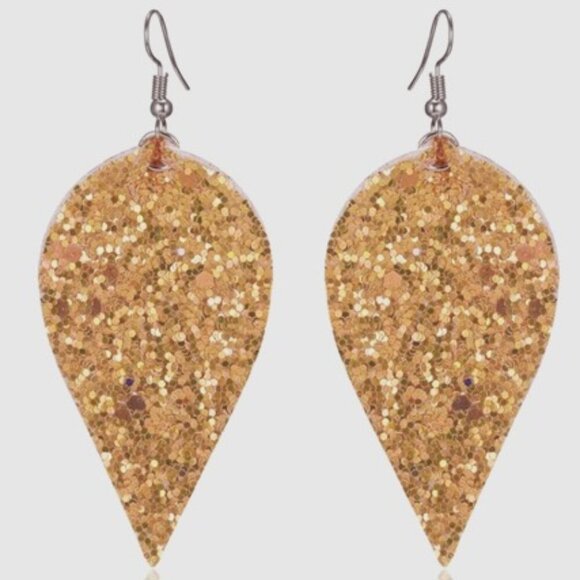 NEW Sparkle Glitter Dangle Earrings - Multiple Colors Available! - Picture 2 of 4